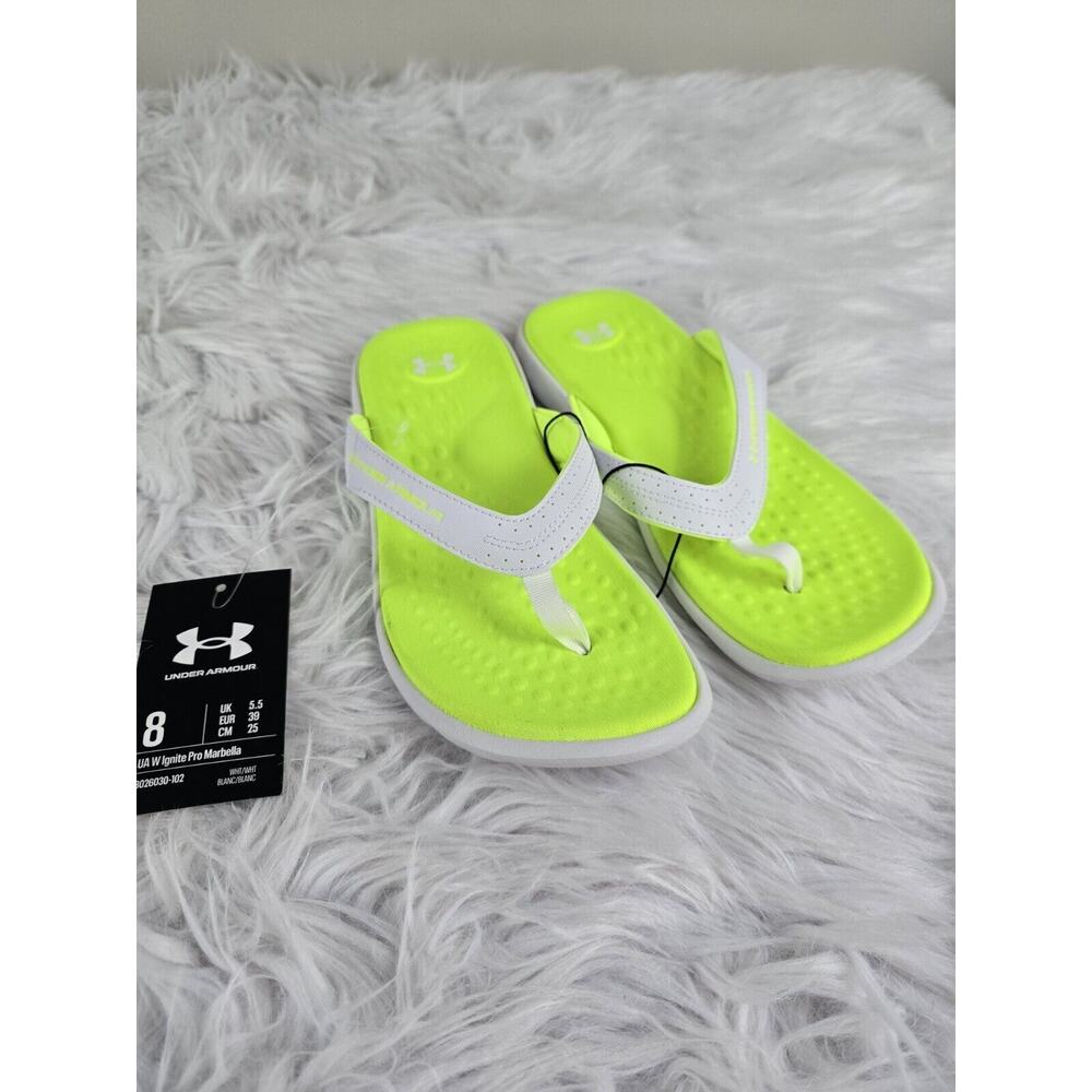 Under Armour Ignite Pro Marbella Flip Flops Sandal 3026030-102 Women's Size 8